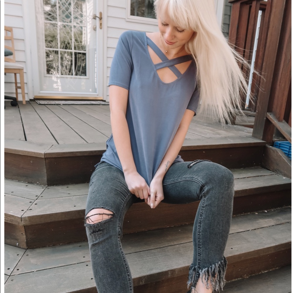 Denim Crissy Tee